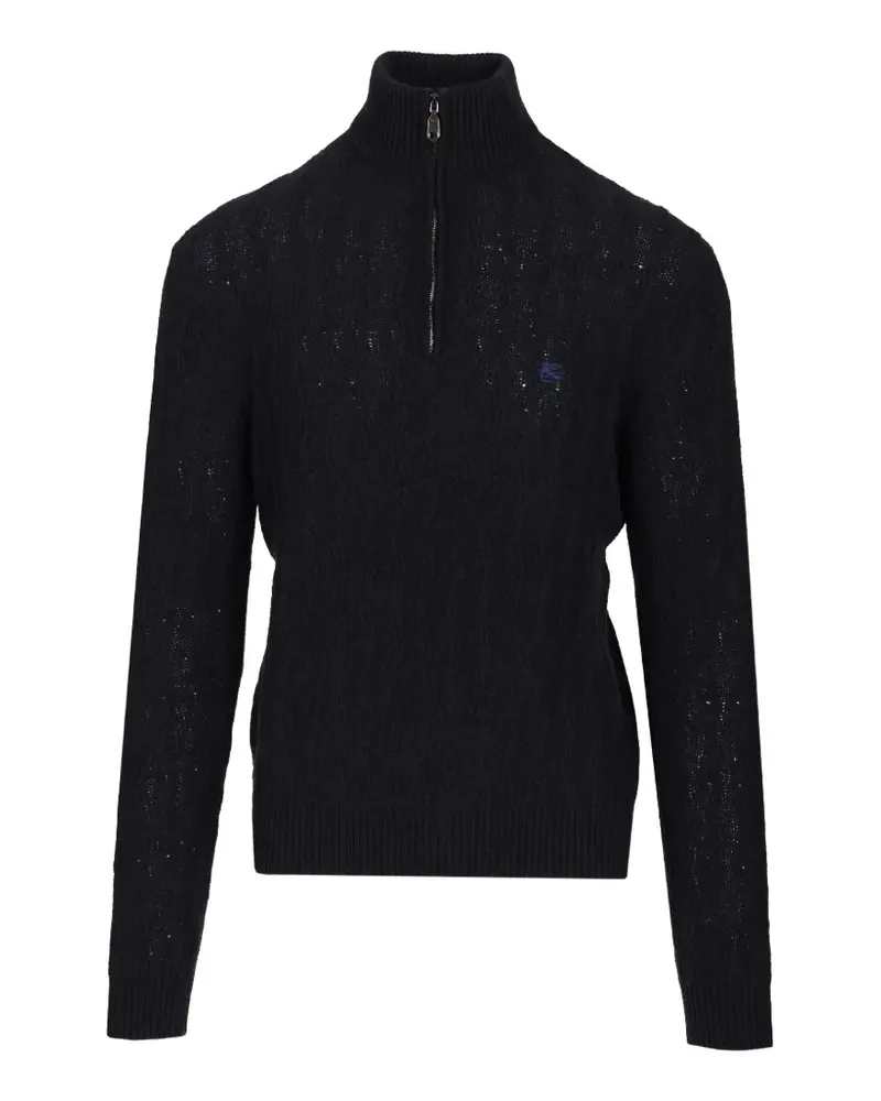 Etro quarter-zip cashmere sweater - Blau Blau