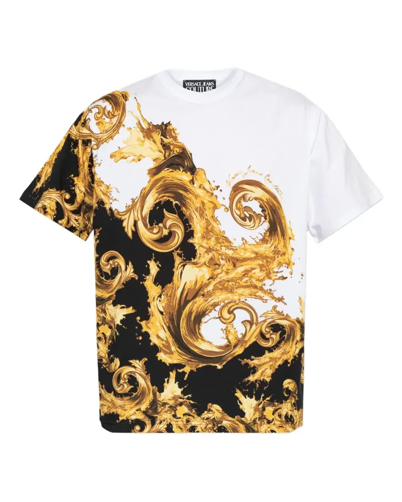 Versace Jeans Wave Couture-print T-shirt - Weiß Weiß