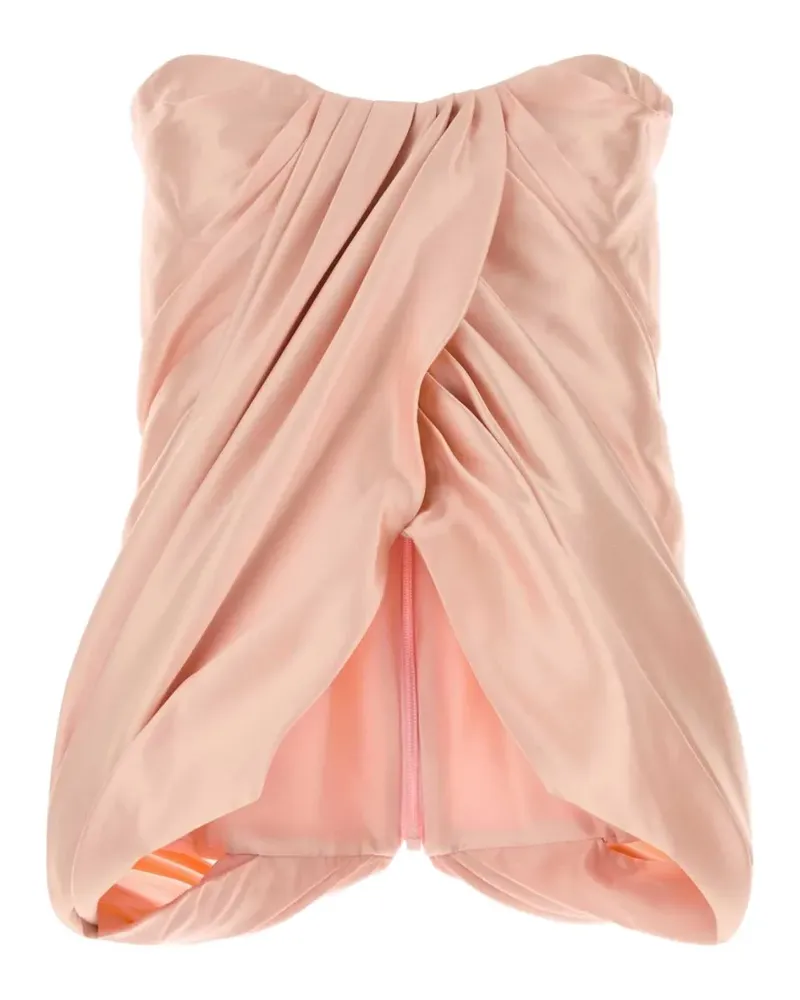 COSTARELLOS Drapiertes schulterfreies Lyza Oberteil - Rosa Rosa