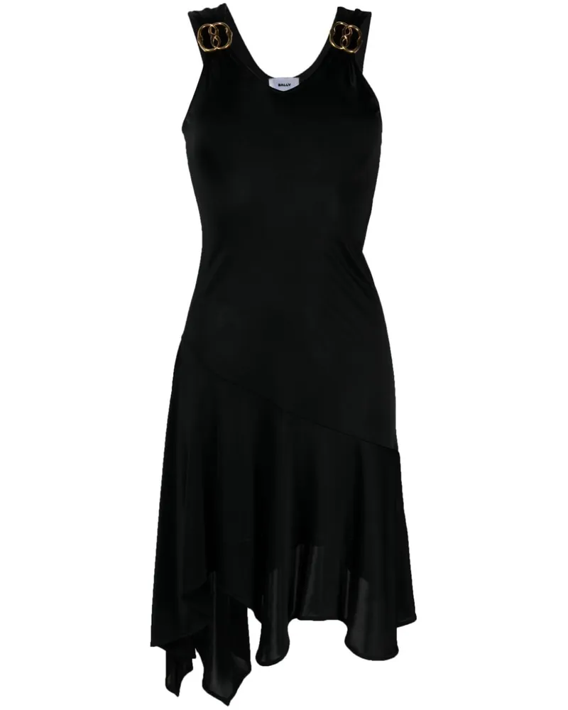 Bally Kleid mit Logo-Schild - Schwarz Schwarz