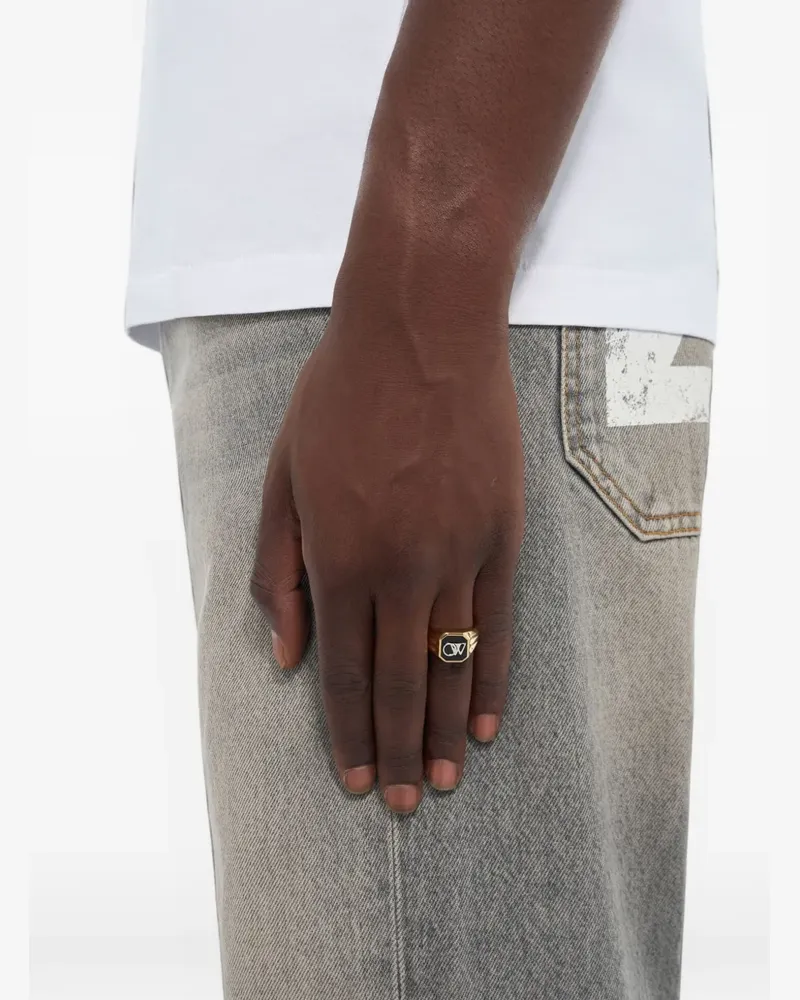 OFF-WHITE Siegelring mit Logo-Gravur - Gold Gold