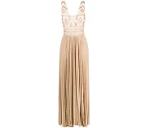 Abendkleid mit V-Ausschnitt - Nude