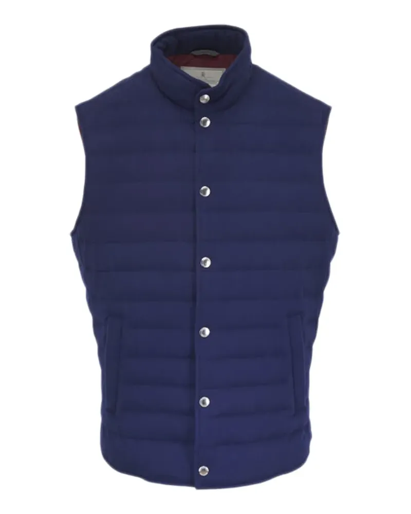 Brunello Cucinelli buttoned quilted waistcoat - Blau Blau