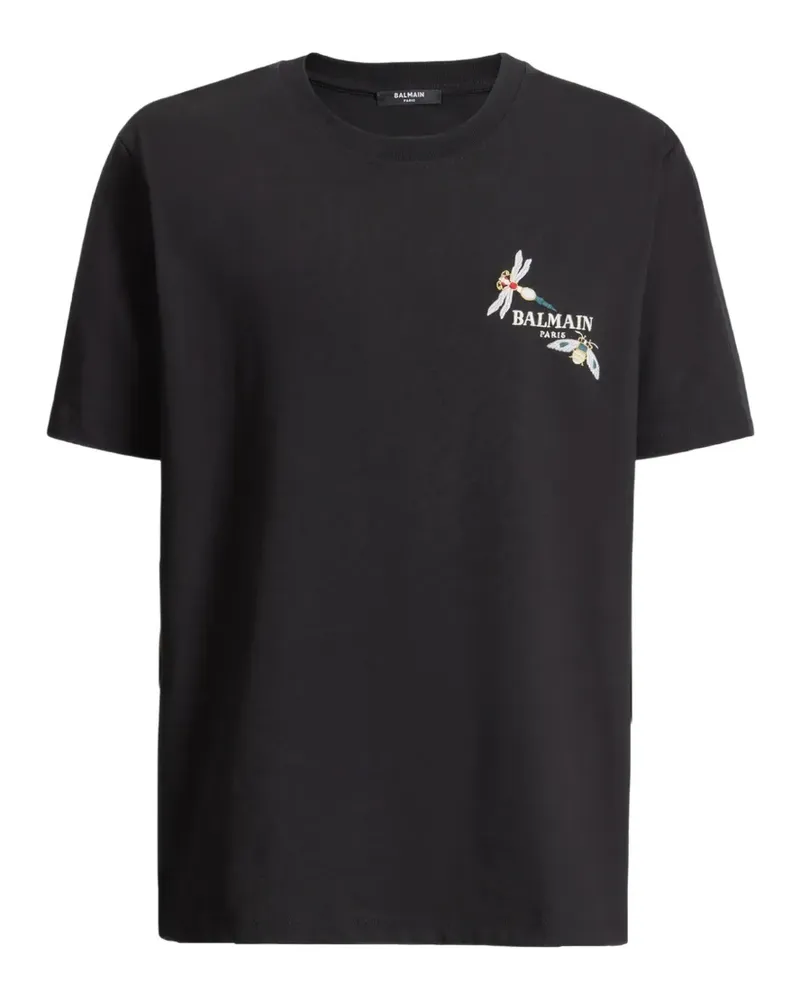Balmain Besticktes  Insect T-Shirt - Schwarz Schwarz