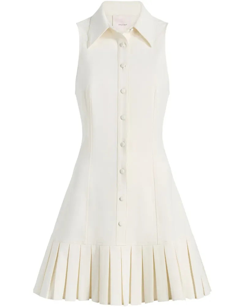 Cinq à Sept Plissiertes Minikleid - Weiß Weiß