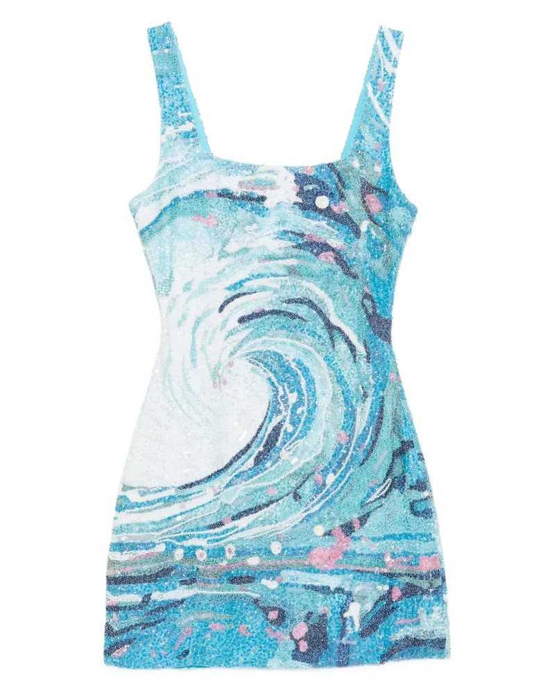 STAUD Le Sable Minikleid mit Pailletten - Blau Blau