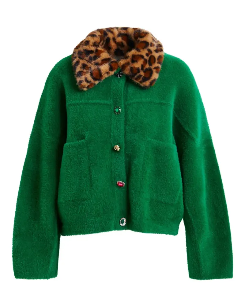 Essentiel Cardigan mit Zierknöpfen - Grün Grün