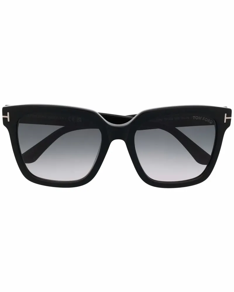 Tom Ford Sonnenbrille mit eckigem Gestell - Schwarz Schwarz