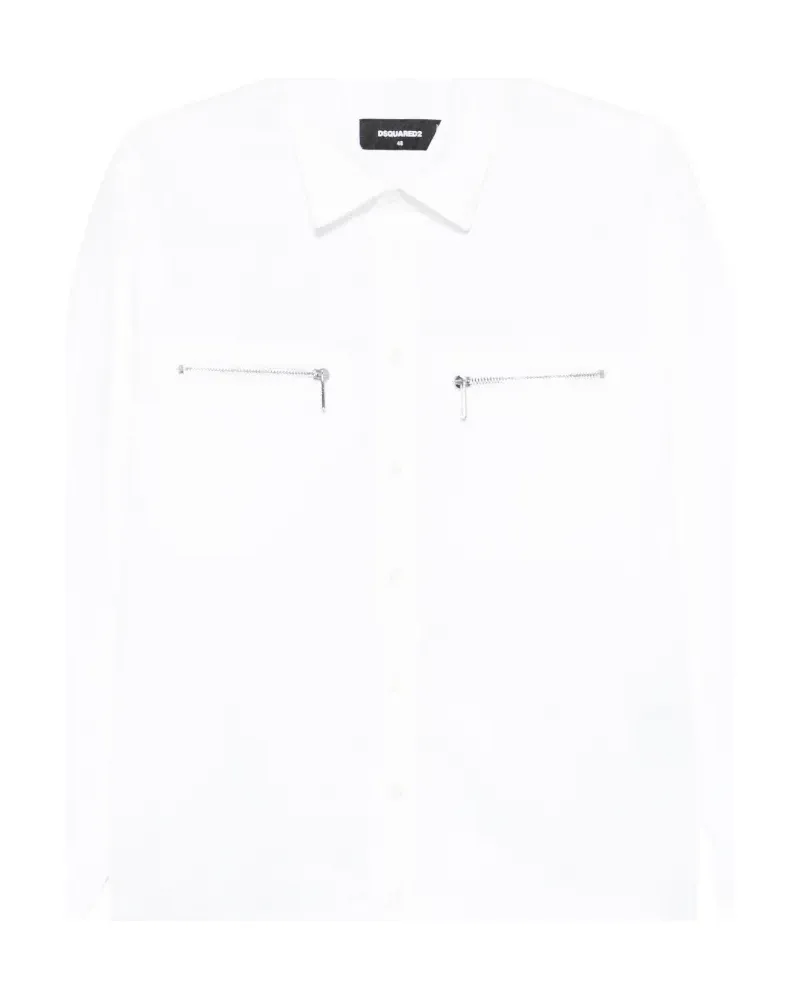 Dsquared2 Hemd mit Reißverschlusstaschen - Weiß Weiß