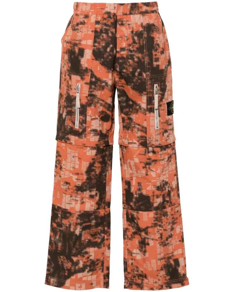 Stone Island Hose mit Kompass-Patch - Orange Orange