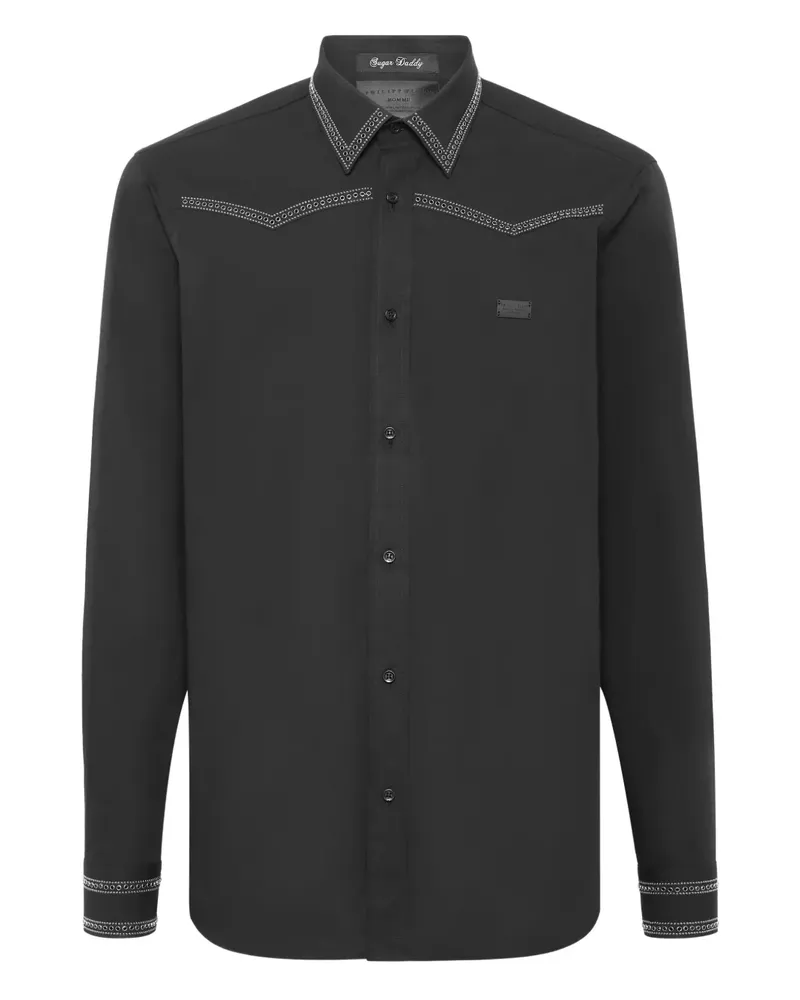Philipp Plein Hemd mit Nieten - Schwarz Schwarz