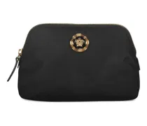 Kosmetiktasche mit Logo-Schild - Schwarz