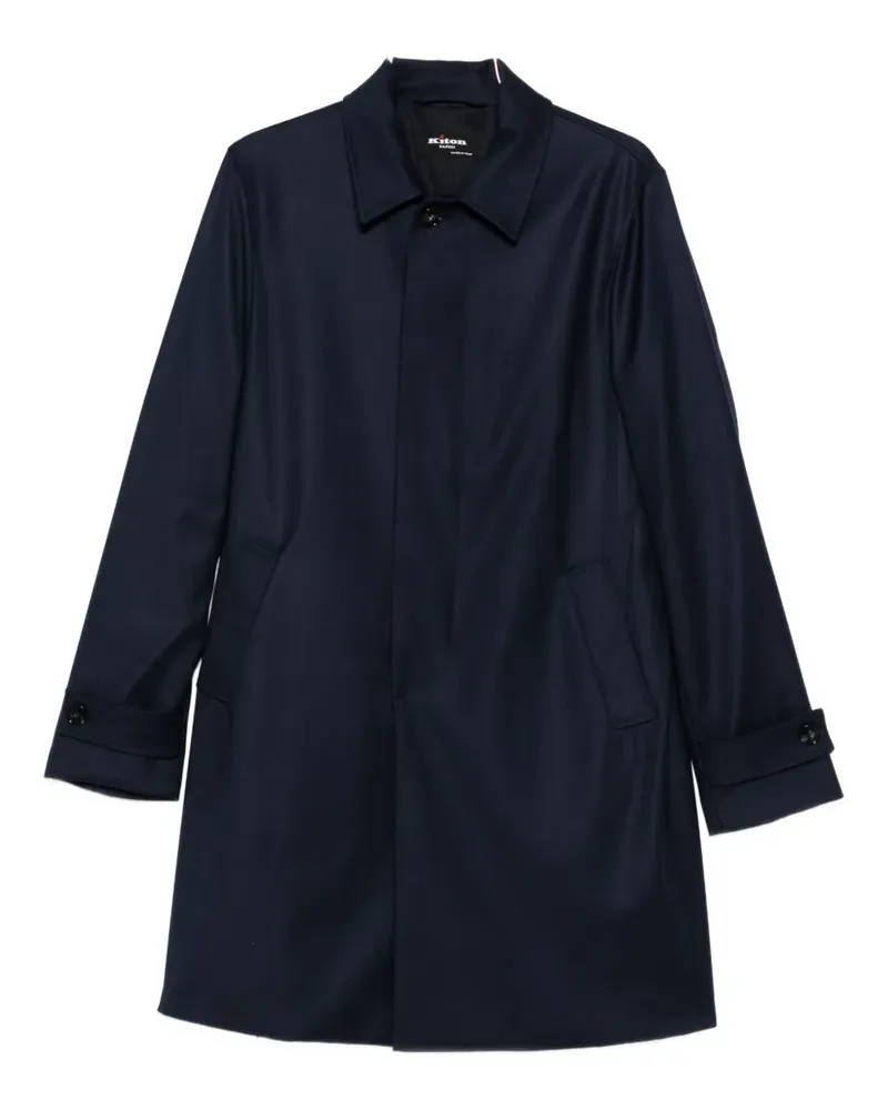 Kiton Wollmantel mit Knopfmanschetten - Blau Blau