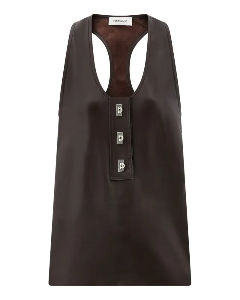 Ferragamo nappa racer back vest - Braun Braun
