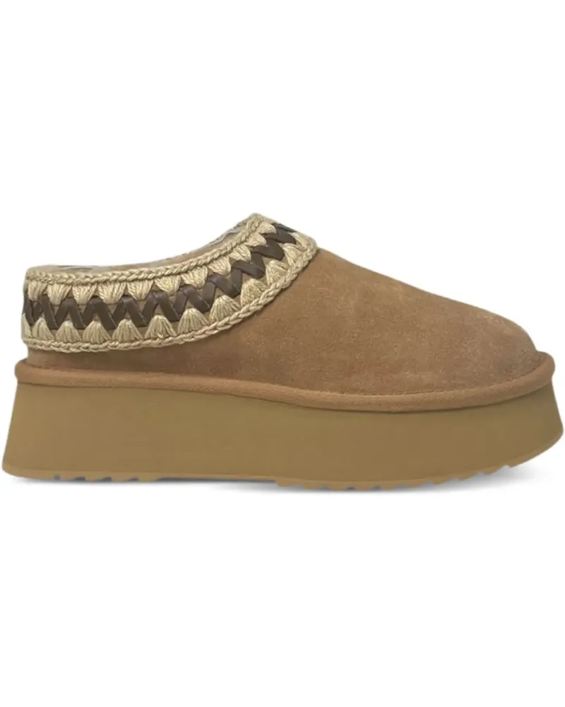 Mou Mules mit Plateau - Braun Braun