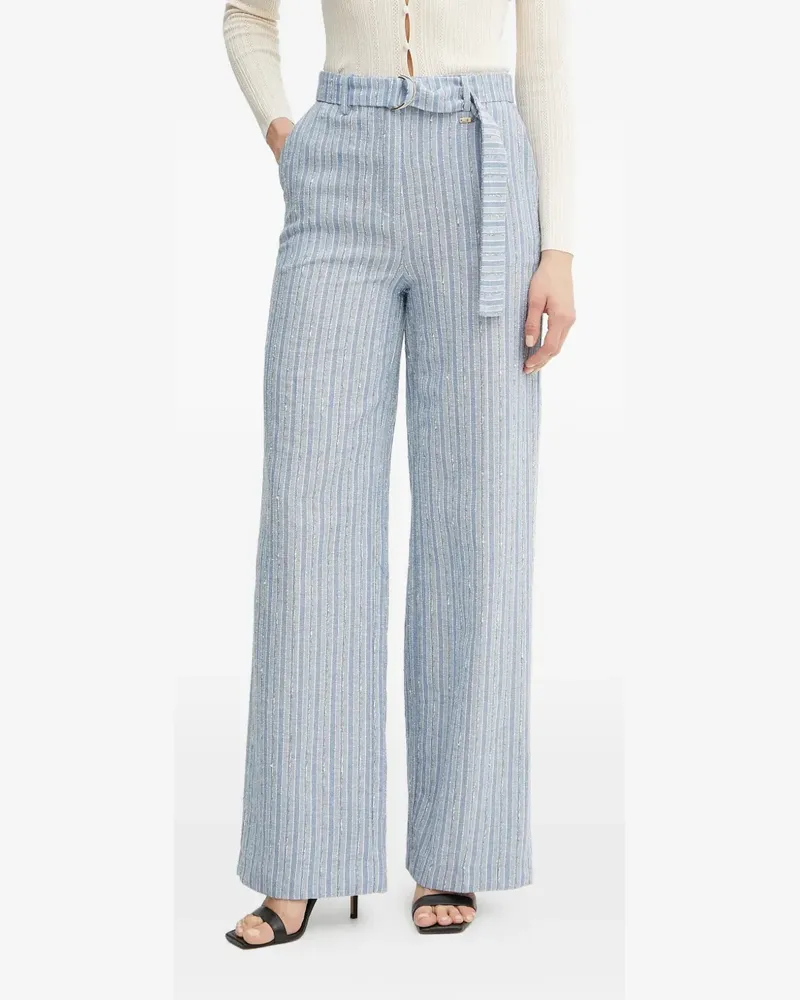 Fracomina striped belted trousers - Blau Blau