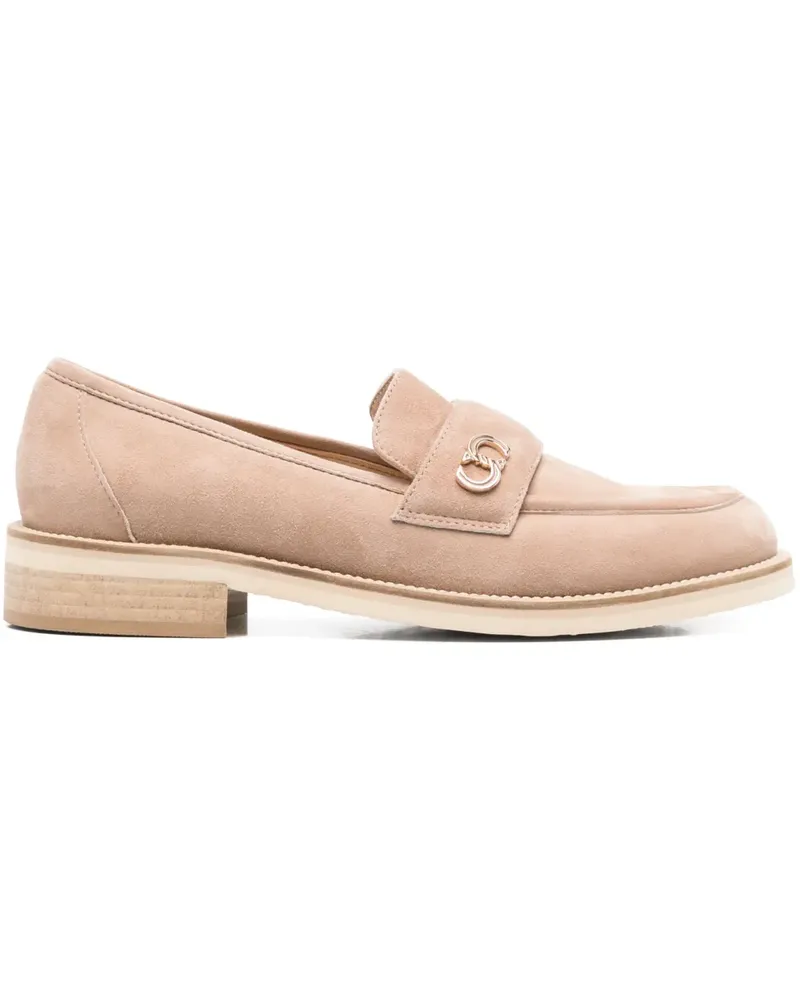 Casadei Loafer mit Logo-Schild - Nude Nude