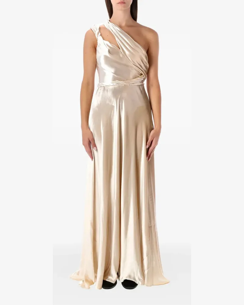 Alberta Ferretti one-shoulder twisted maxi dress - Gold Gold