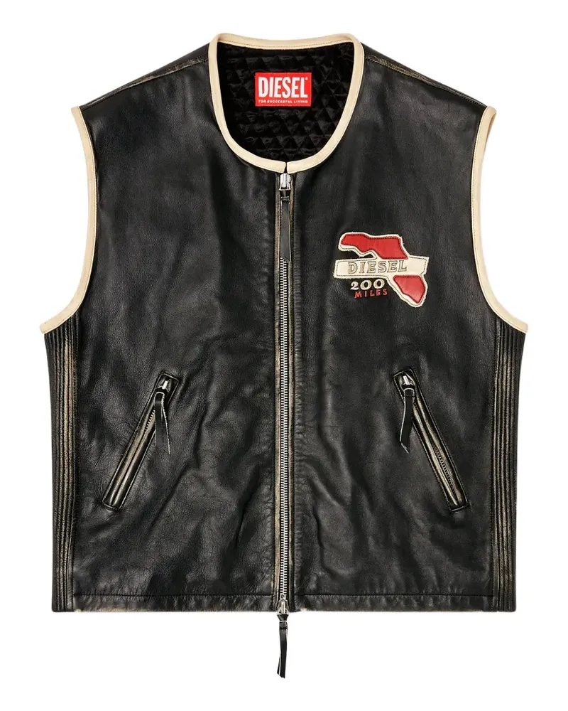Diesel L-Flying-20th zip-up gilet - Schwarz Schwarz