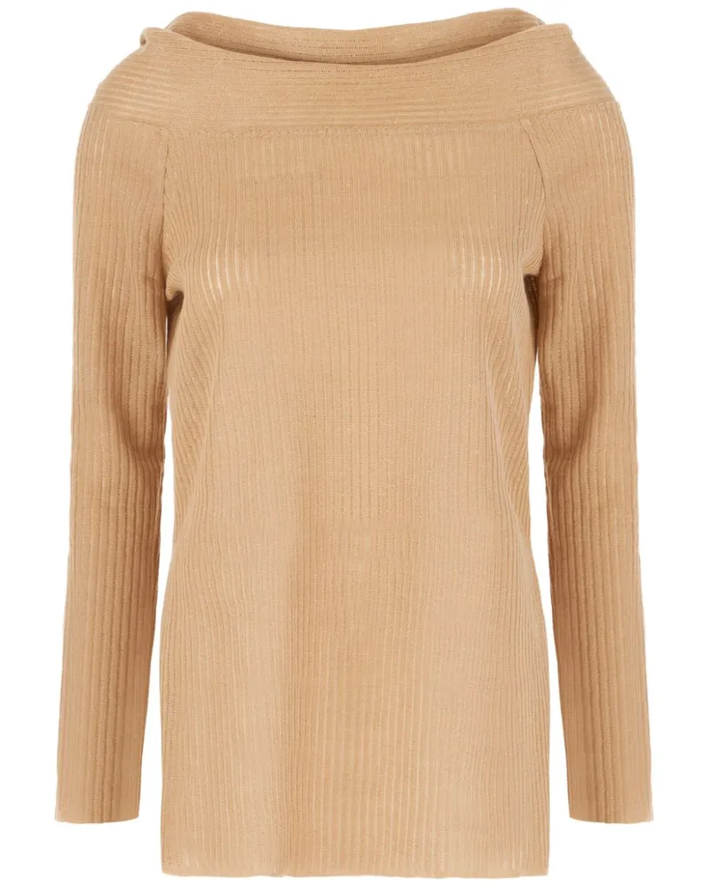Alberta Ferretti Pullover aus Leinen - Nude Nude