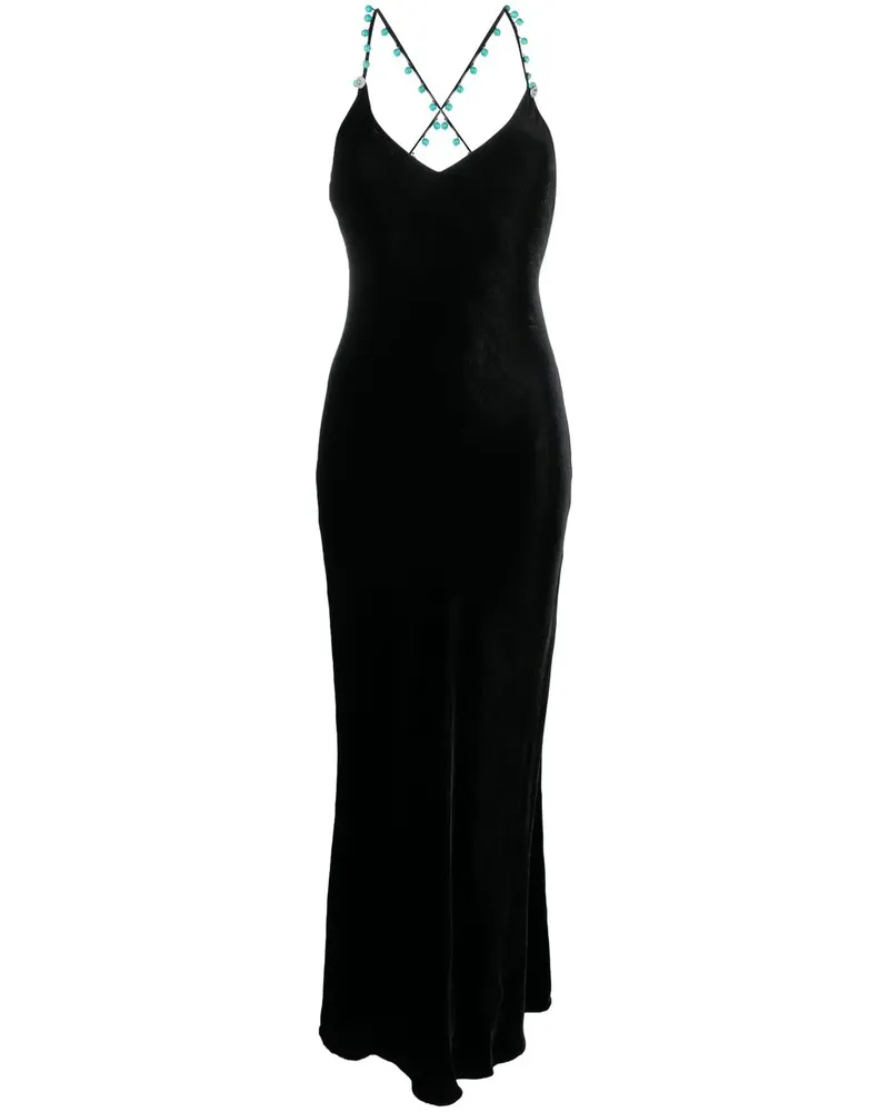 Roberto Cavalli Kleid mit Perlen - Schwarz Schwarz