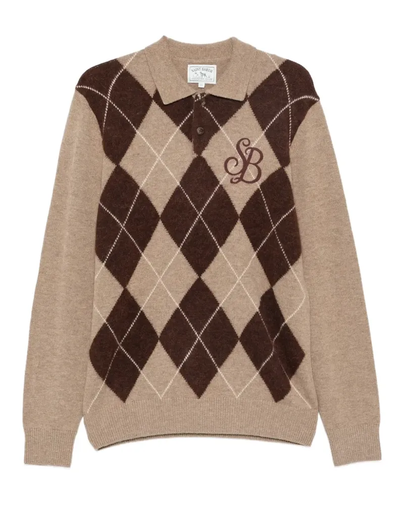 MC2 Saint Barth Belmont Poloshirt mit Argyle-Muster - Nude Nude