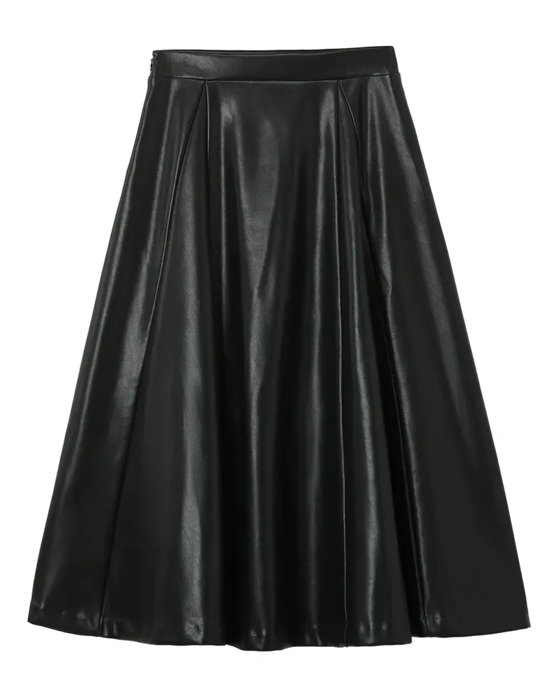 b+ab Midirock mit Falten - Schwarz Schwarz