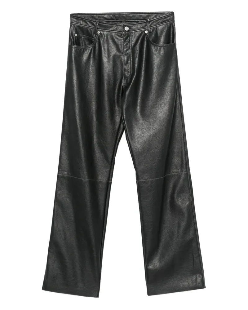 Maison Margiela Gerade Five-Pocket-Hose mit Leder-Effekt - Schwarz Schwarz