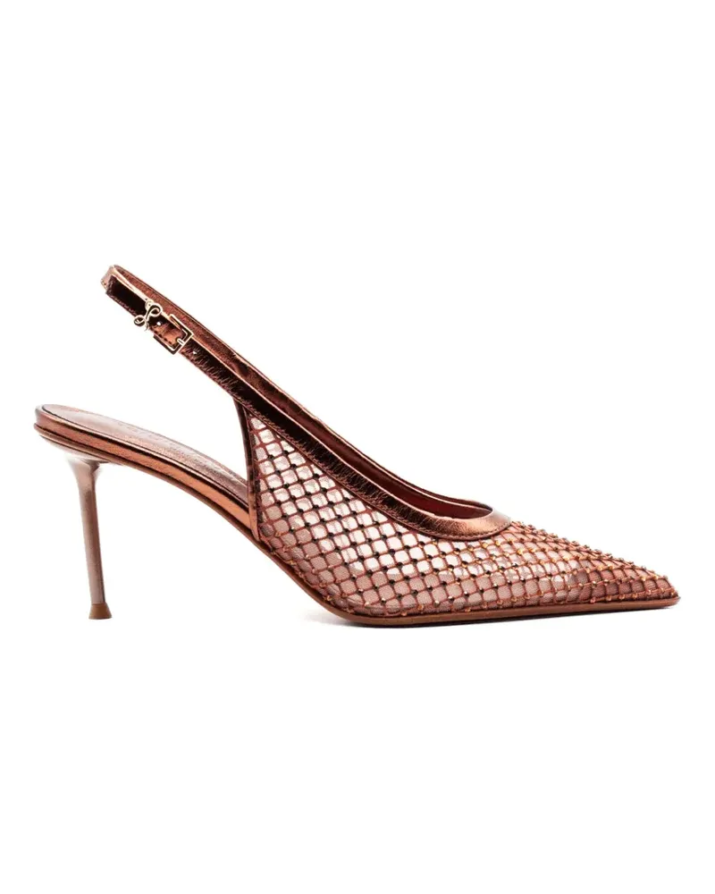 Sergio Levantesi Greta6 embellished mesh pumps - Braun Braun