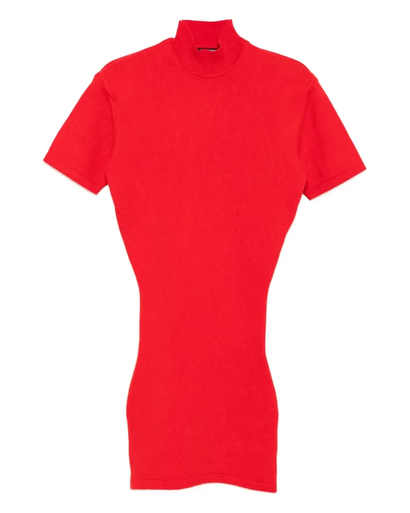 Jacquemus T-Shirt mit Stehkragen - Rot Rot