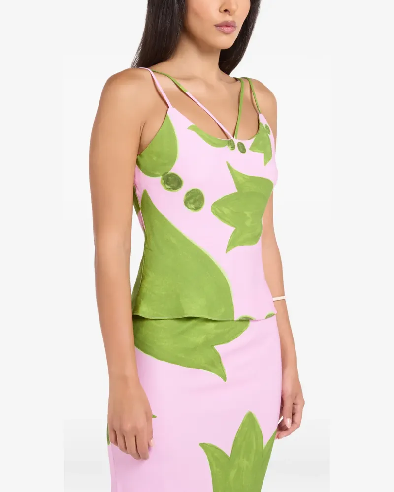 THEMIS Z Eudora Bluse mit Blumenprint - Rosa Rosa