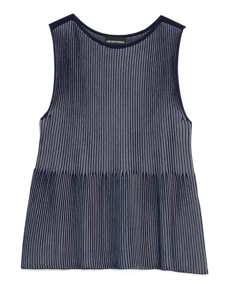 Emporio Armani Plissierter Trägershirt - Blau Blau