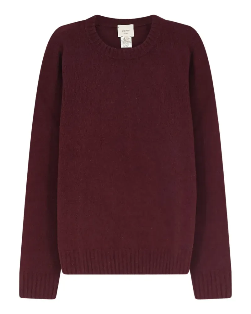 ALYSI Pullover mit geripptem Besatz - Rot Rot