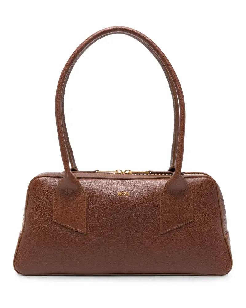 N° 21 Malibu logo-plaque pebbled shoulder bag - Braun Braun