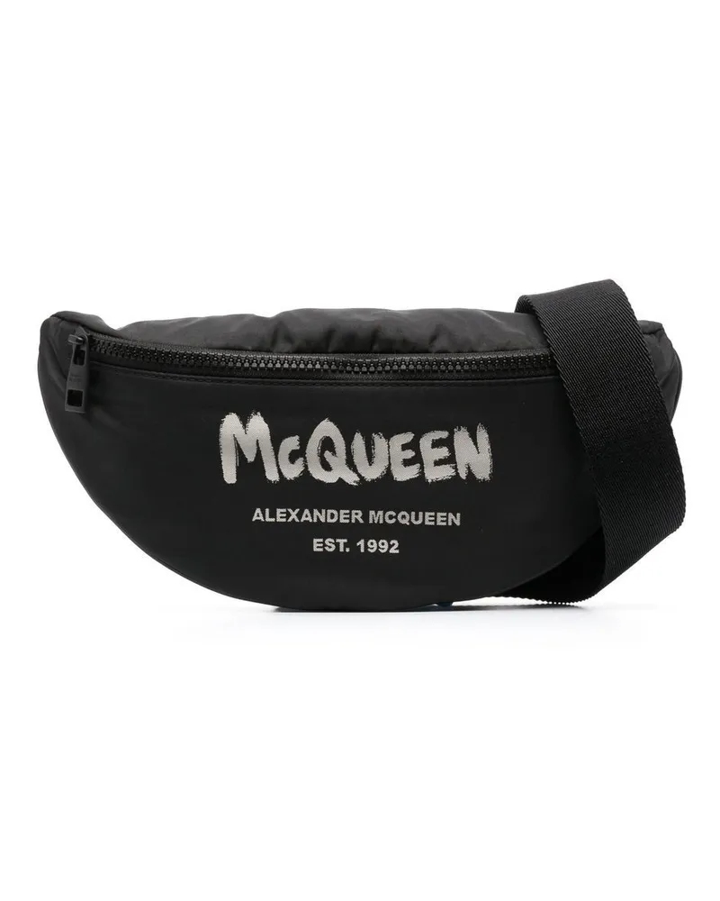 Alexander McQueen Gürteltasche mit Graffiti-Print - Schwarz Schwarz