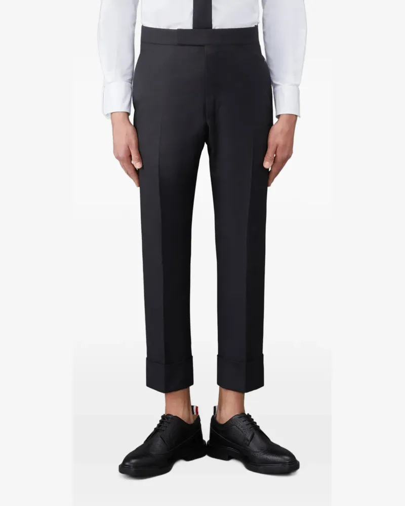 Thom Browne Twill-Hose mit Riemen hinten - Schwarz Schwarz