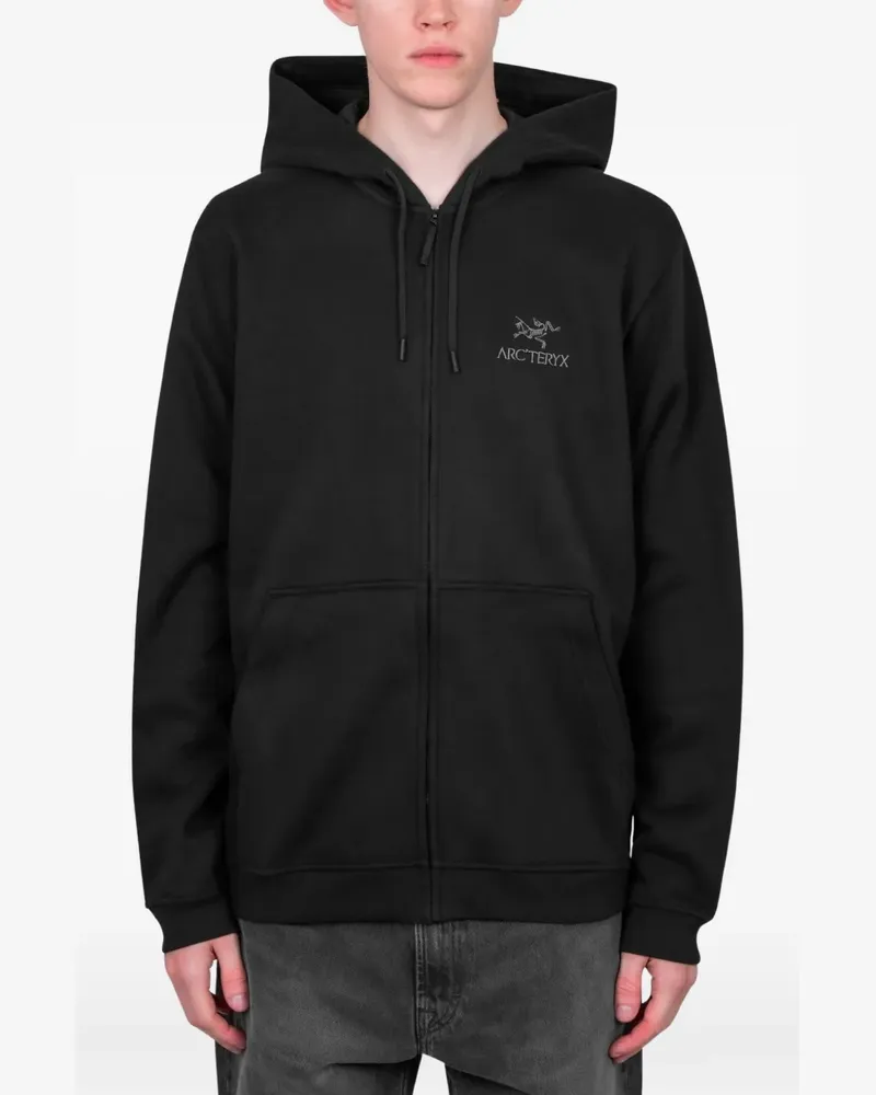Arc'teryx logo-embroidered zip-up hoodie - Schwarz Schwarz