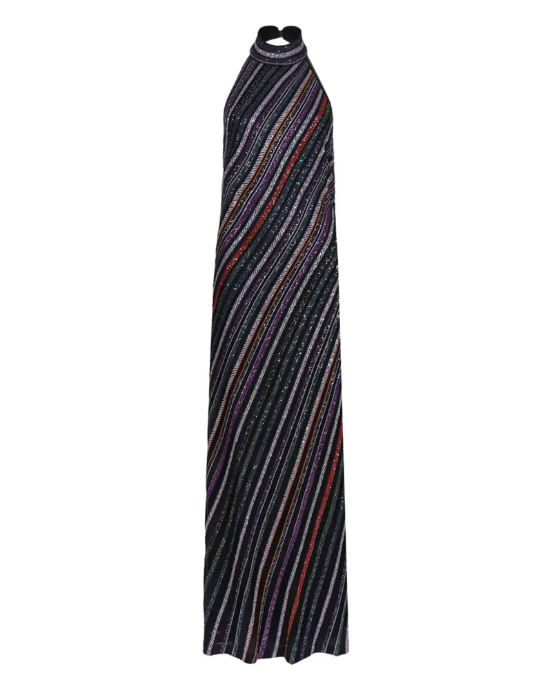 Missoni Gestreiftes Neckholder-Maxikleid - Schwarz Schwarz