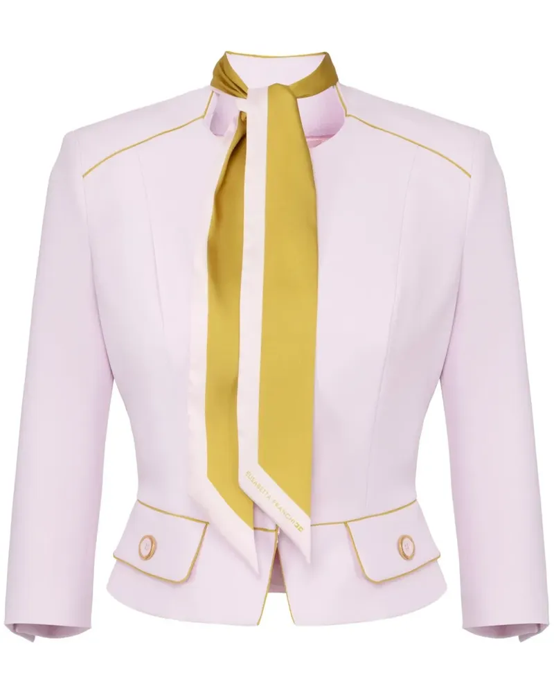 Elisabetta Franchi Kreppjacke mit Schaldetail - Rosa Rosa