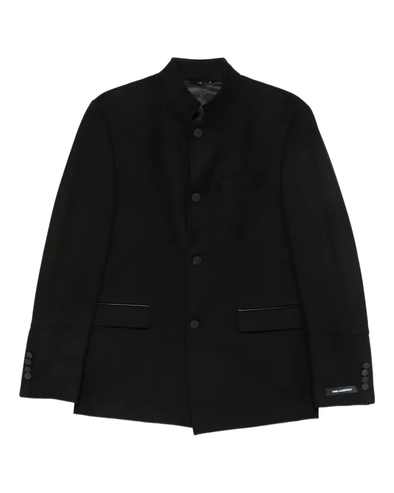 Karl Lagerfeld mandarin-collar single-breasted jacket - Schwarz Schwarz