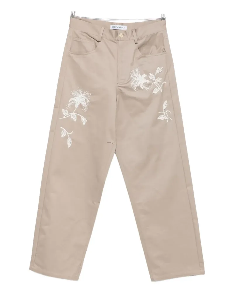BLUEMARBLE bead-embroidered pants - Nude Nude