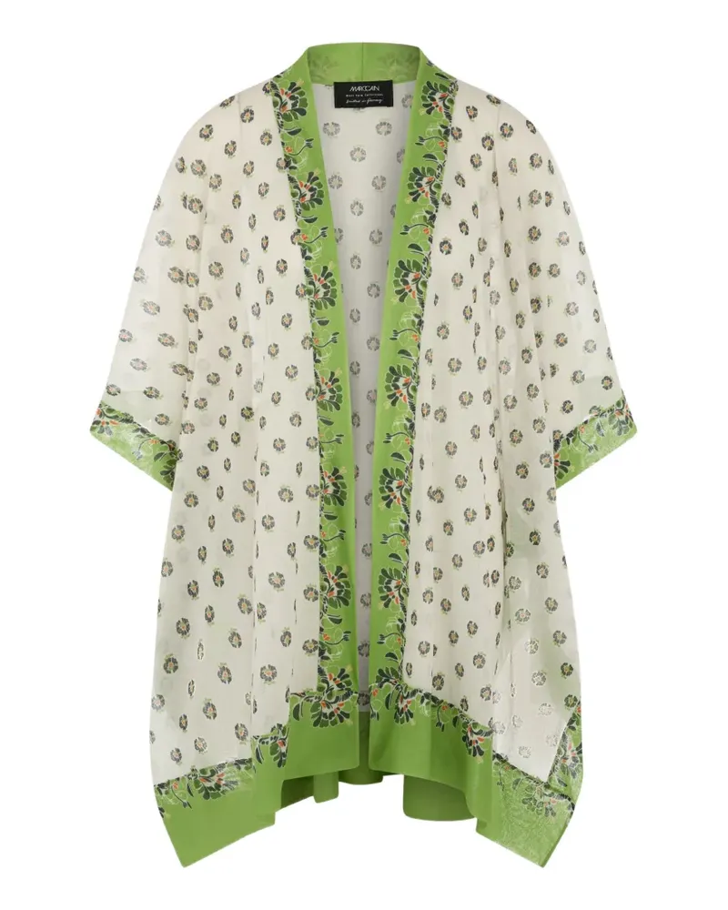 Marc Cain floral-print open-front cape - Nude Nude