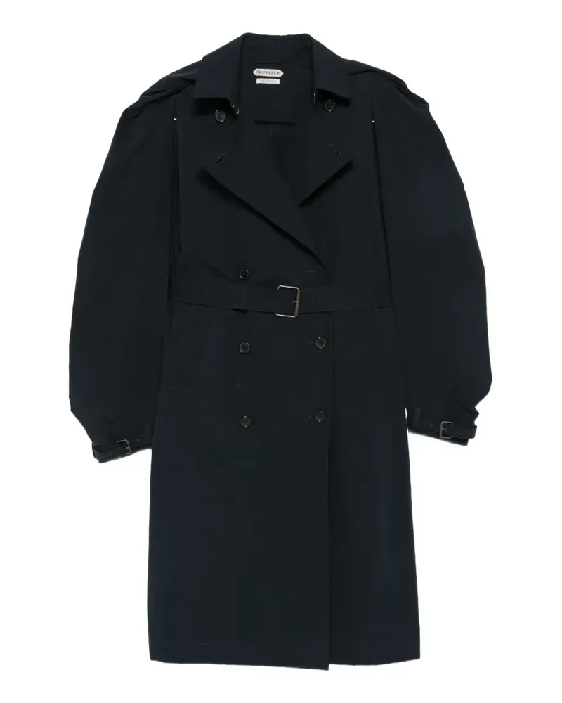 J.W.Anderson Doppelreihiger Trenchcoat mit Cape-Overlay - Blau Blau