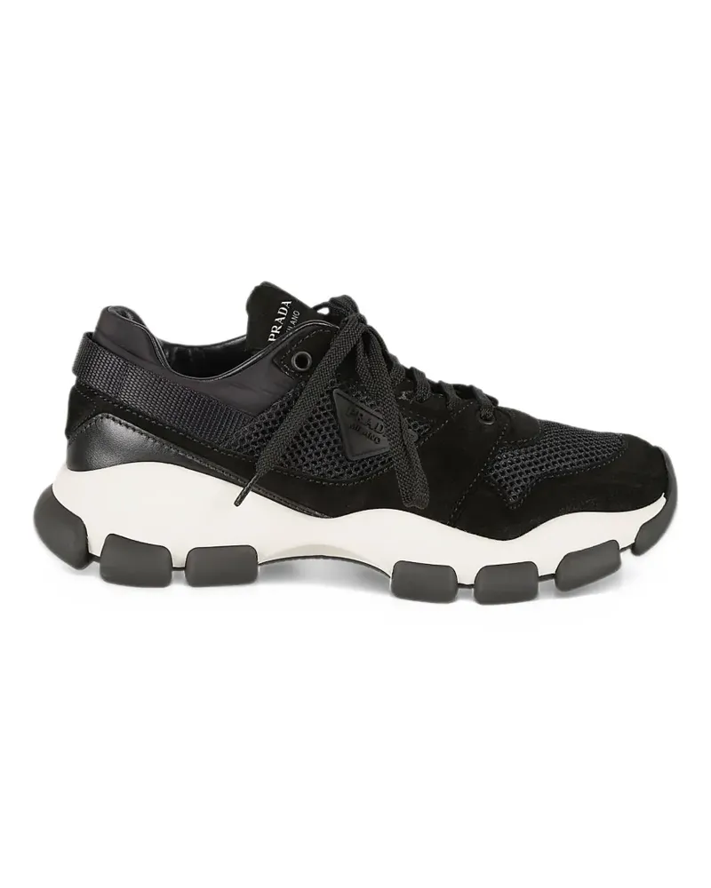 Prada Sneakers aus Mesh und Wildleder - Schwarz Schwarz