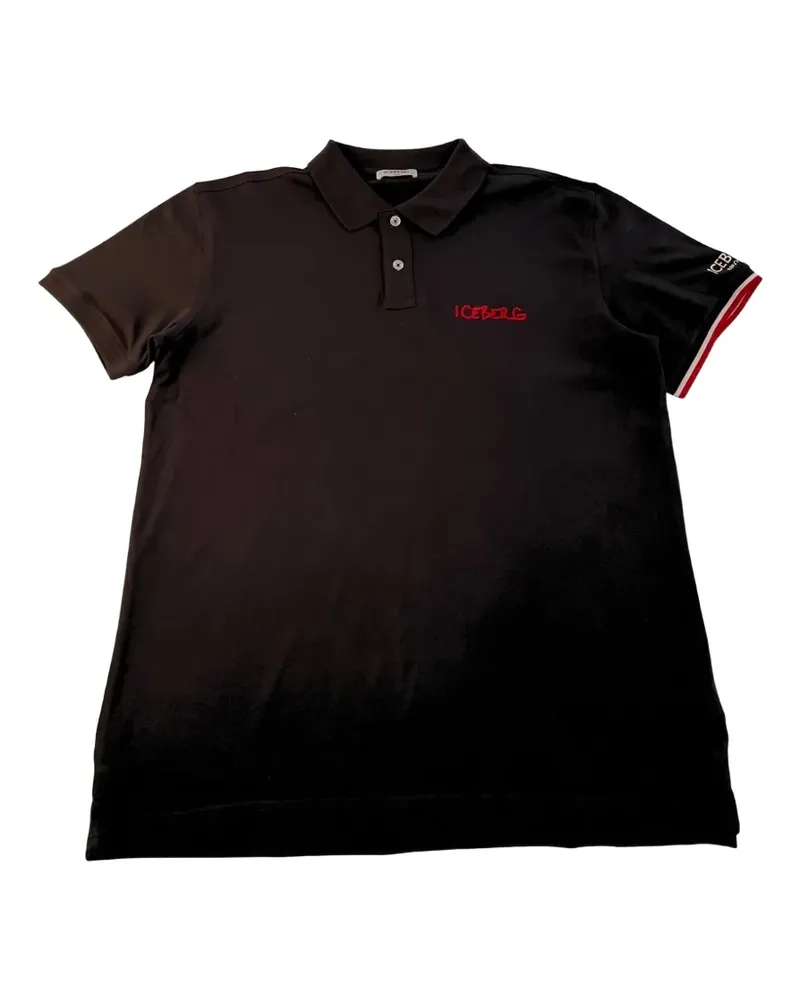 Iceberg Poloshirt mit Logo-Stickerei - Schwarz Schwarz