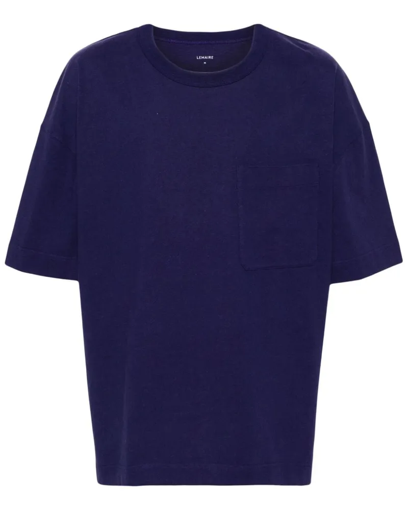 Christophe Lemaire Jersey-T-Shirt mit Brusttasche - Blau Blau