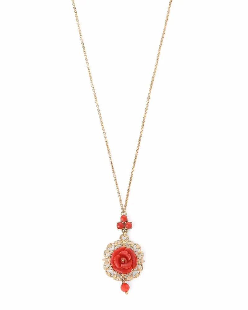 Dolce & Gabbana 18kt Gelbgoldhalskette mit Anhänger Gold