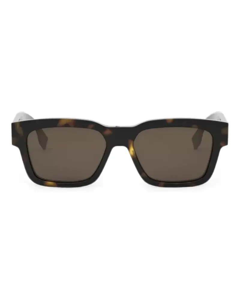Fendi Sonnenbrille mit eckigem Gestell - Braun Braun