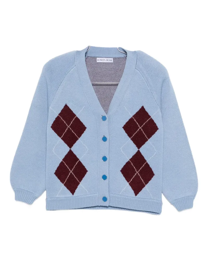 Rowen Rose argyle-pattern cardigan - Blau Blau