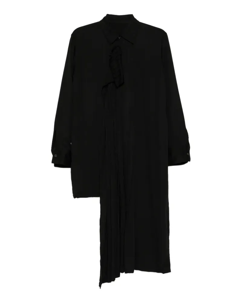 Yohji Yamamoto Drapiertes Hemd mit Biesen - Schwarz Schwarz